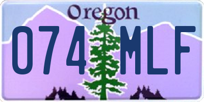 OR license plate 074MLF