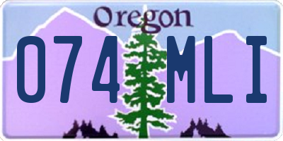 OR license plate 074MLI