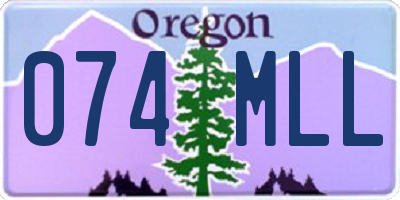 OR license plate 074MLL