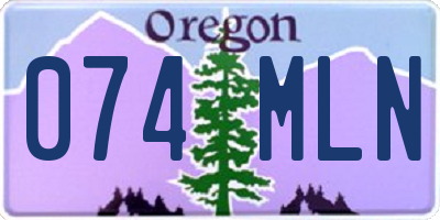 OR license plate 074MLN