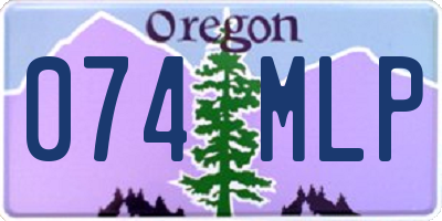 OR license plate 074MLP