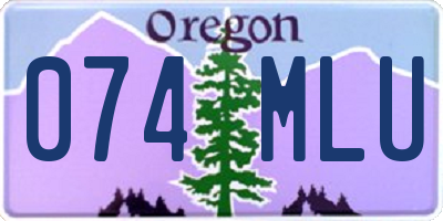 OR license plate 074MLU