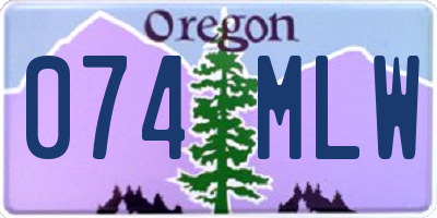 OR license plate 074MLW