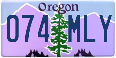 OR license plate 074MLY