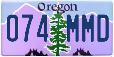 OR license plate 074MMD