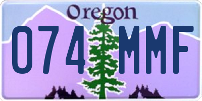 OR license plate 074MMF
