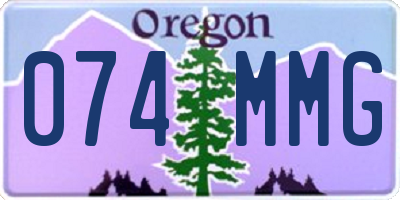OR license plate 074MMG