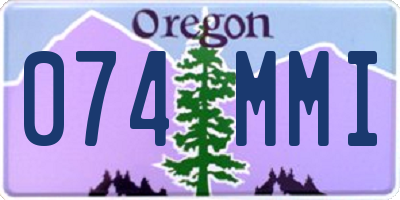 OR license plate 074MMI