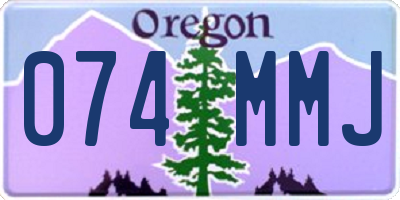 OR license plate 074MMJ