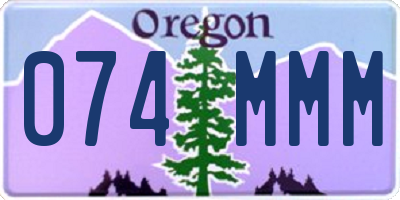 OR license plate 074MMM