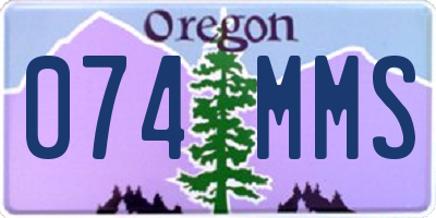 OR license plate 074MMS