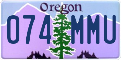 OR license plate 074MMU