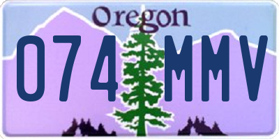 OR license plate 074MMV