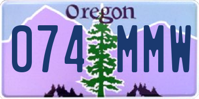 OR license plate 074MMW