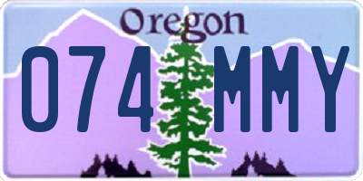 OR license plate 074MMY