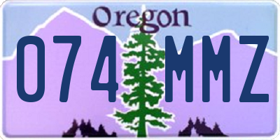 OR license plate 074MMZ