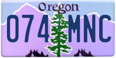 OR license plate 074MNC