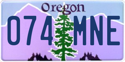 OR license plate 074MNE