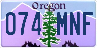 OR license plate 074MNF