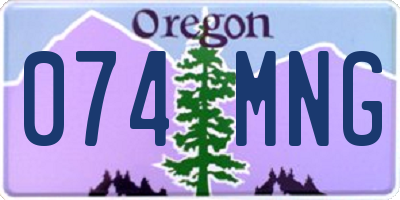 OR license plate 074MNG