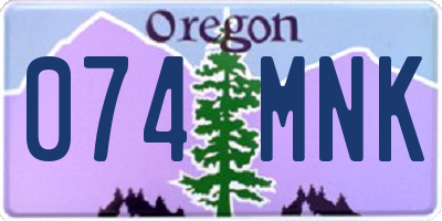 OR license plate 074MNK