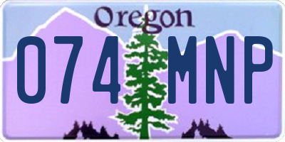 OR license plate 074MNP