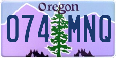 OR license plate 074MNQ