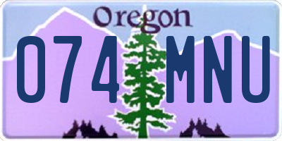 OR license plate 074MNU