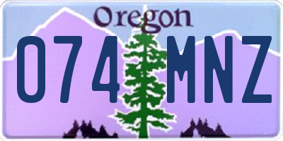 OR license plate 074MNZ