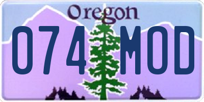 OR license plate 074MOD