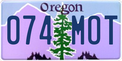 OR license plate 074MOT