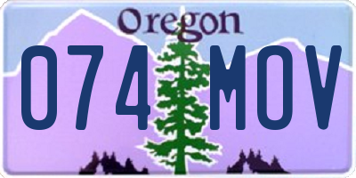 OR license plate 074MOV