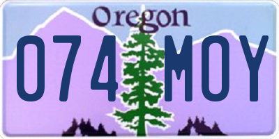 OR license plate 074MOY