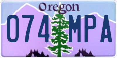 OR license plate 074MPA