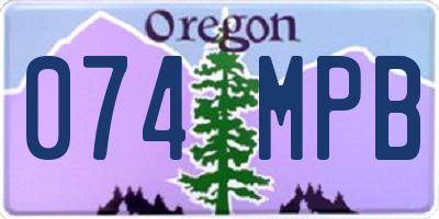 OR license plate 074MPB