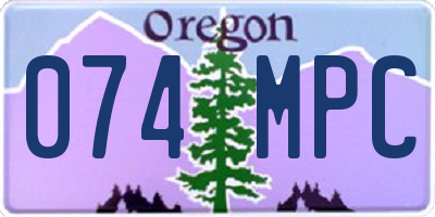 OR license plate 074MPC