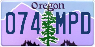 OR license plate 074MPD