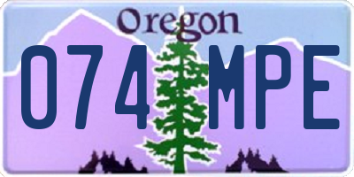 OR license plate 074MPE