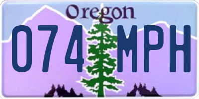 OR license plate 074MPH
