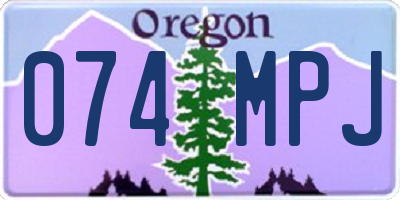 OR license plate 074MPJ