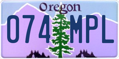 OR license plate 074MPL