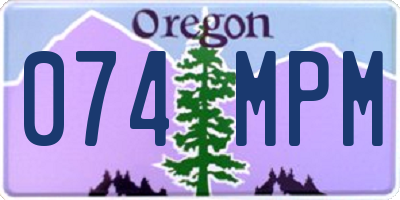 OR license plate 074MPM