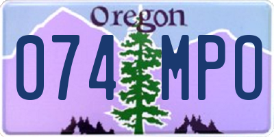 OR license plate 074MPO