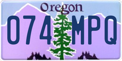 OR license plate 074MPQ