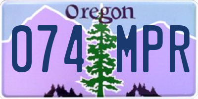 OR license plate 074MPR