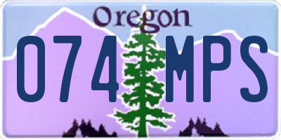 OR license plate 074MPS