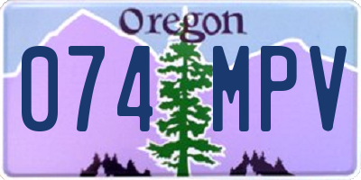 OR license plate 074MPV