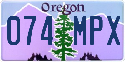 OR license plate 074MPX