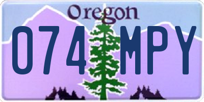 OR license plate 074MPY