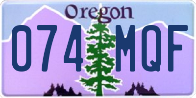 OR license plate 074MQF